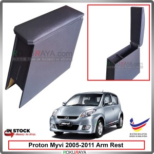 Perodua Myvi (1st Gen) 2005-2011 4' Plywood PVC Armrest Center Console Box (Black)